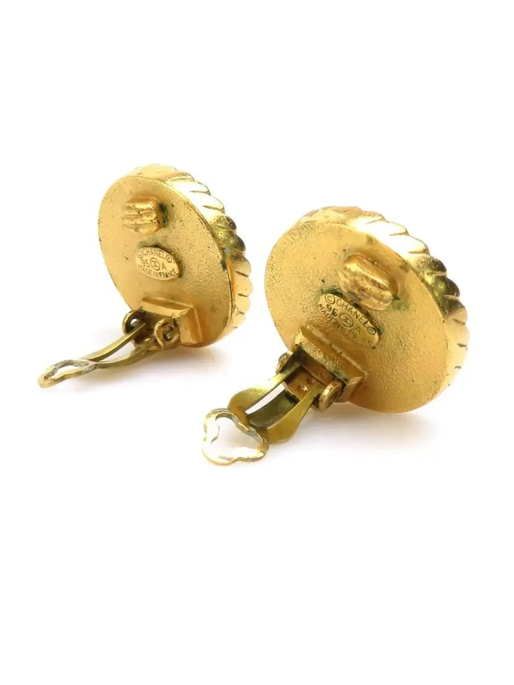 Auth Chanel Vintage Cc Logo Earrings #303083C29B
